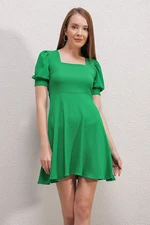 Bigdart 2339 Square Neck Knitted Dress - Green