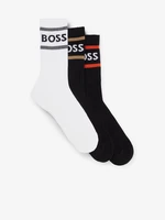 Sada tří párů pánských ponožek v černé a bílé barvě Hugo Boss