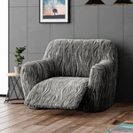 Bielastické poťahy UNIVERSO NOVÉ žíhané čiernobiele relaxačné kreslo (š. 70 - 90 cm)