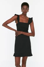 Trendyol Black Flounce Woven Dress