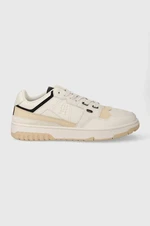 Kožené sneakers boty Tommy Hilfiger TH BASKET STREET LTH béžová barva, FM0FM04874