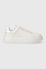 Kožené sneakers boty Karl Lagerfeld MAXI KUP bílá barva, KL62214