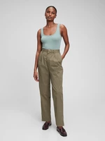 Green women's trousers GAP khaki high rise Washwell