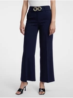 Dark blue women's wide trousers ORSAY