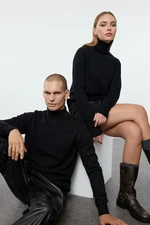 Trendyol Black Regular Fit Couple Half Turtleneck Soft Limited Edition Basic Sweater