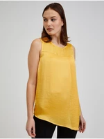 Women's yellow satin blouse ORSAY
