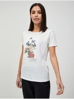 Krémové dámské tričko ORSAY