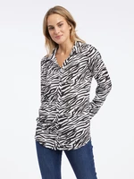 Women's white and black patterned blouse ORSAY