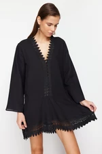 Trendyol Black Mini Woven Lace Detailed Beach Dress