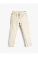 Koton Linen Pants with Tie Waist, Pockets, Comfortable Cut.