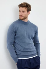 Trendyol Blue FL Slim Half Turtleneck Plain Knitwear Sweater