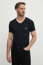 Tričko Versace pánske, čierna farba, s potlačou, AUU01004 1A10011