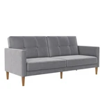 Jasnoszara aksamitna rozkładana sofa 207 cm Lilly – Støraa