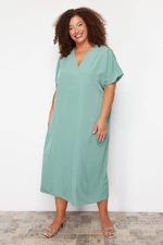 Trendyol Curve Mint Lyocell Woven Plus Size Dress