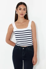 Trendyol Ecru Basic Striped Top Knitwear Blouse