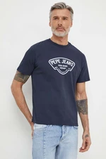 Bavlněné tričko Pepe Jeans Cherry tmavomodrá barva, s potiskem, PM509381