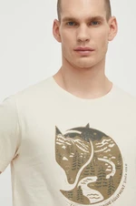 Bavlněné tričko Fjallraven Arctic Fox T-shirt béžová barva, s potiskem, F87220