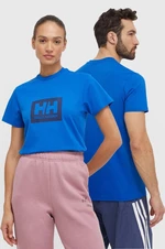 Bavlněné tričko Helly Hansen růžová barva, s potiskem