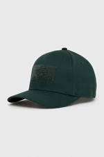 Bavlněná čepice Alpha Industries zelená barva, s aplikací, 168903.610-NavyGreen