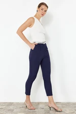 Trendyol Navy Blue Carrot Woven Trousers