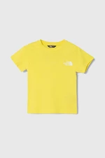 Detské tričko The North Face SIMPLE DOME TEE žltá farba, s potlačou