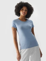 Women's slim T-shirt 4F - light blue