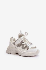 Children's sneakers with crystals white Rianalla