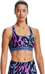 Under Armour Women's Armour Mid Crossback Printed Sports Bra Mineral Blue/Midnight Navy XS Sous-vêtements de sport