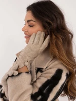 Women's beige touch gloves