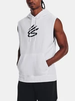 Under Armour Curry Fleece SLVLS Hoodie-WHT - Men