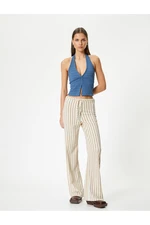 Koton Wide Leg Trousers High Waist Tie Waist