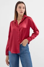 Bigdart 3964 Lightly Flowing Satin Shirt Light Burgundy