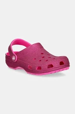 Pantofle Crocs Classic Glitter Clog dámské, růžová barva, 205942