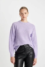 DEFACTO Regular Fit Crew Neck Thessaloniki Fabric Basic Plain Knitwear Sweater