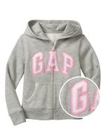 Šedá holčičí dětská mikina GAP Logo zip hoodie