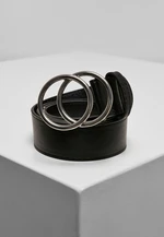 Belt with ring buckle black/silver