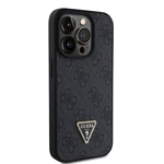 Zadní kryt Guess PU 4G Strass Triangle Metal Logo pro Apple iPhone 15 Pro, black