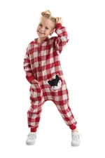 Denokids Fox Plaid Girl's Buttoned Woven Jumpsuit