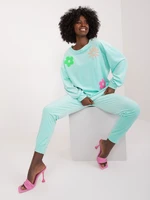 Women's mint velvet set with sweatshirt and trousers