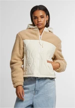 Women's jacket Sherpa Crinkle Nylon Mix beige/cream