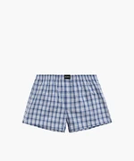 Men's loose boxers ATLANTIC - blue with checkered pattern