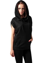 Women's sleeveless sweatshirt with high collar black