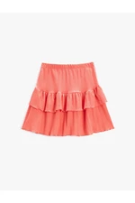 Koton Girl's Elastic Waist, Ruffled Skirt