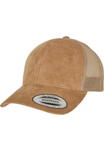 Suede Leather Trucker Cap khaki