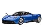 Pagani Huayra Metallic Blue with Black Top and Silver Wheels 1/12 Model Car by Autoart