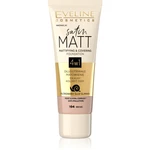 Eveline Cosmetics Satin Matt zmatňujúci make-up s extraktom zo slimáka odtieň 104 Beige 30 ml