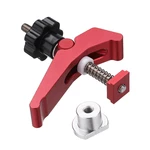 HONGDUI Red Quick Acting Hold Down Clamp Aluminum Alloy T-Slot T-Track Clamp Set Woodworking Tool for Woodworking Table