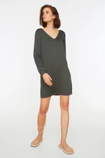 Trendyol Khaki V-Neck Dress With Back Detail