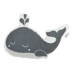 Sivý detský vankúšik s prímesou bavlny Mike & Co. NEW YORK Pillow Toy Whale, 35 x 24 cm