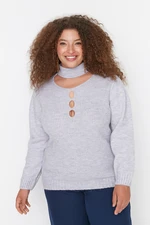 Trendyol Curve Lilac Collar Detailed Knitwear Sweater